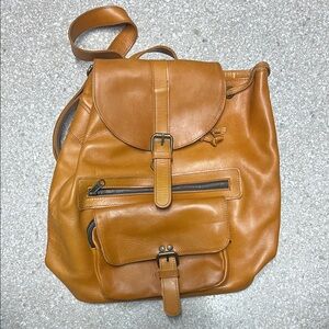 Tan Leather Backpack purchased in Morocco